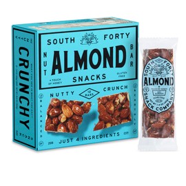 South 40 Snacks Crunchy Almond Bar, Just 4 Ingredients, Touch of Honey (40g Bar, Pack of 12)