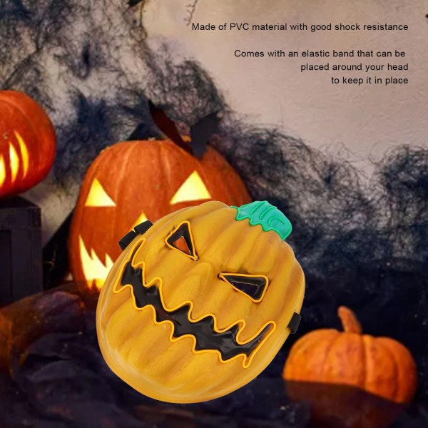 Unbranded Halloween Pumpkin Mask LED Luminous Pumkin Mask Lifelike Design