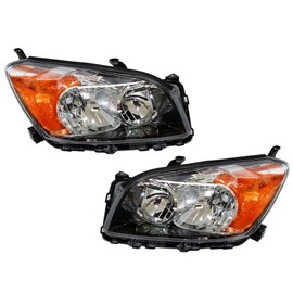 labwork Replacement for 2009-2012 Toyota Rav4 Black Projector Headlight Assembly Pair Left+Right Side (Passenger & Driver Side)