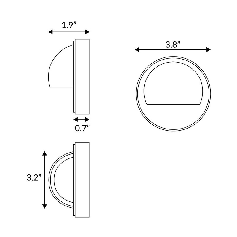 Lightkiwi P8015 Half Moon Deck Light for Low Voltage Landscape