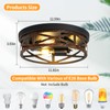 ZHU YAN Farmhouse Flush Mount Ceiling Light,3-Light Ceiling Light Fixture