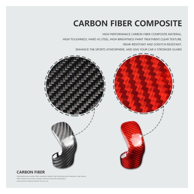 suupar Real Carbon Fiber Gear Shift Knob Trim Cover for