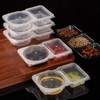 MEETOZ 20PCS Double Compartment Condiment Container, Reusable Snack Container with