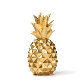 BRABUD Resin Pineapple Statue Gold Modern Simple Style Art Sculpture Living Room Bedroom Office Desktop Porch Piano Desktop Decoration 7.8''(H) TQGJBS99