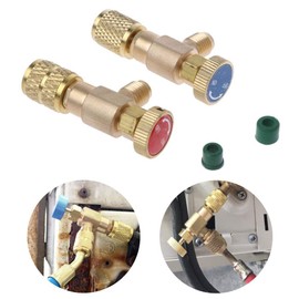 Pack of 2 Filling Coolant Safety Valve Quick Coupling Air Conditioning R410A R22 Connection Adapter