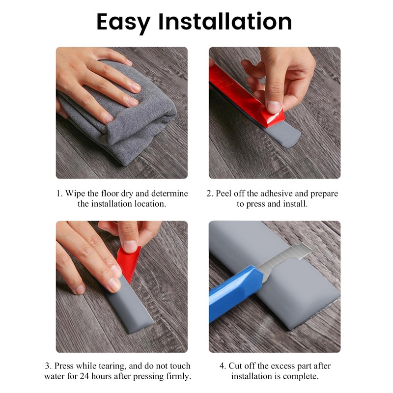 6 FT Collapsible Shower Water Dam, Shower Threshold Water Stopper