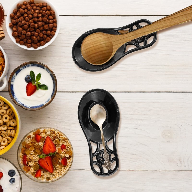 Cooking Spoon Rest for Stove Top, Cast Iron Spoon Holder