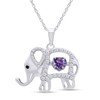 AFFY Simulated Alexandrite And White Cubic Zirconia Floater Elephant Pendant