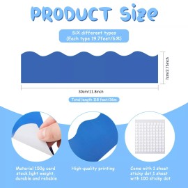 Containlol Bulletin Board Borders for Classroom Decoration, 118 ft Colorful S...