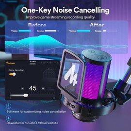 No Brand MAONO Gaming USB Microphone Noise Cancellation Condenser Mic & Boom Arm Mute