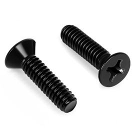 #6-32 x 1 Flat Head Machine Screws, Full Thread, Stainless Steel 304, Black Finish, Quantity 100