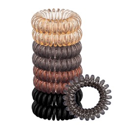 DFsucces Spiral Hair Elastics Phone Cord Hair Ties Ponytail Spring Elastic Coil Hair Coils Durable No Trace (4 Colors, 8 Pcs)