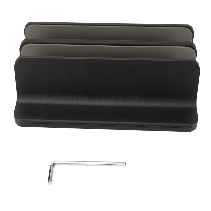 Vertical Laptop Stand Aluminum Alloy Double Dock Black Multifunctional Cooling