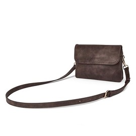 CHOLISS Women's Small Crossbody Bag, Vegan Leather Cell Phone Purse with Adjustable Strap handbag woman crossbody bag - Color: Dark Brown