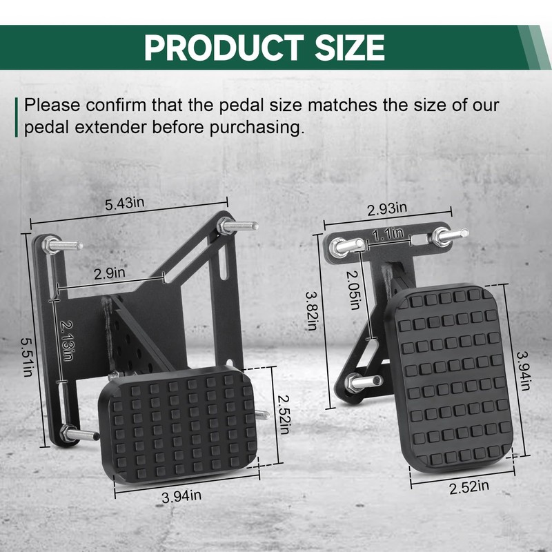 HUGEBO Gas and Brake Pedal Extenders,Universal Anti Slip Accelerator Pedal