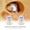 Midir&Etain Mouse Cheese Earrings 925 Sterling Silver Cute Animals Stud
