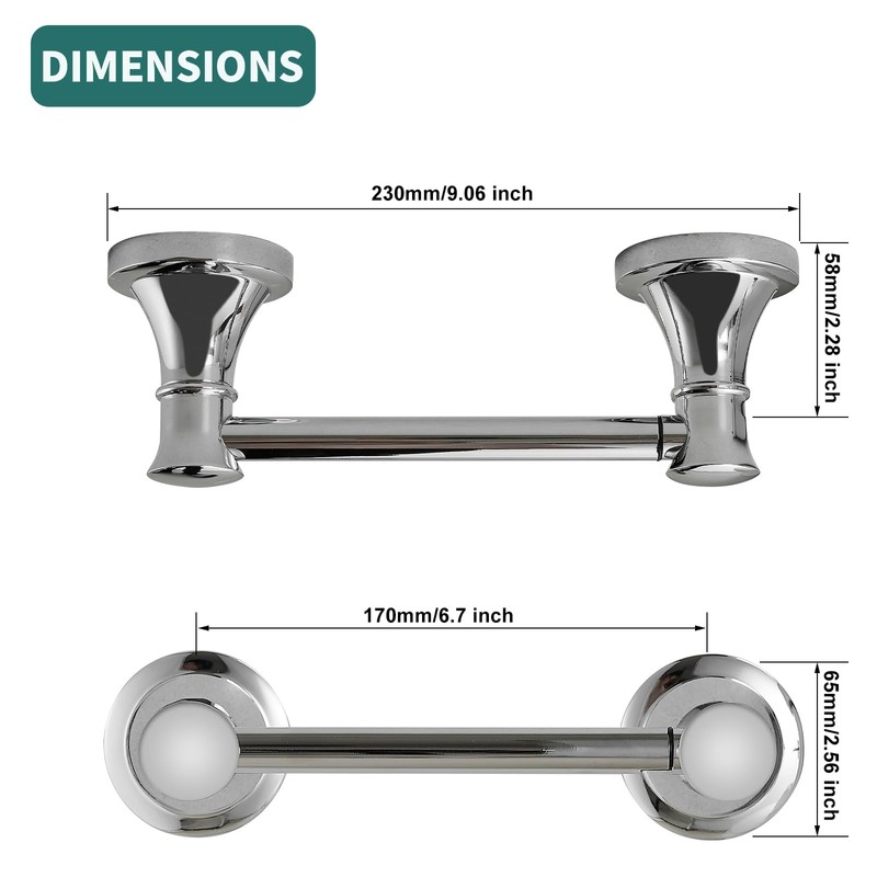 Hoimpro Wall Mounted Rustproof Chrome Toilet Tissue Paper Holder Bathroom
