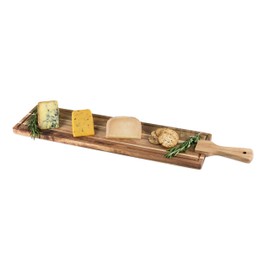 Twine Rustic Farmhouse Tapas Board Serveware, Acacia Wood Plank, Cheese Tray with Handle