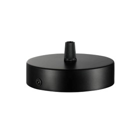 Chedin Ceiling Canopy 100 x 20 mm, Metal Junction Box, 1 Hole Round Lampshade, Ceiling Rose, Matte Black, Suitable for All Lamps (1 Piece)