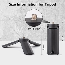 MUZIRI KINOKOO Fuji Mini Tripod with 1/4" Screw Compatible with Fuji Mini PAL/EVO/70/LOMO Instant Camera, Portable Camera Tripod with Non-Slip Rubber Foot Pads - Black