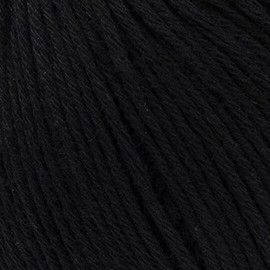 3 Skein La Mia Cottony 100% Cotton Baby Yarn,Each 1.76 Oz (50g) / 131 Yrds (120m) Super Soft, Dk Light,Turkish Yarn (Black, 3-Skein)