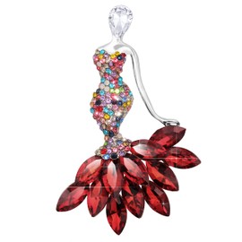 KristLand - Women's Elegant Mermaid Brooches with Good Quality Austrain Crystal, Gift for Girlfriend/Wife/Daughter/Christmas/Weddings/Women Jewellery/Party, Crystal