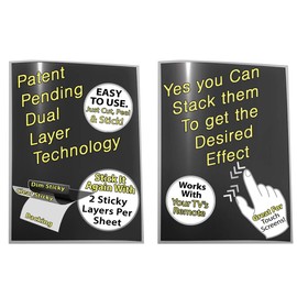 LightDims Customizable Original Strength - Light Dimming Sheet for Alarm Clocks, Electronics and Appliances and More. Dims 50-80% of Light, 8”x10” Extra Large Size in Minimal Packaging.