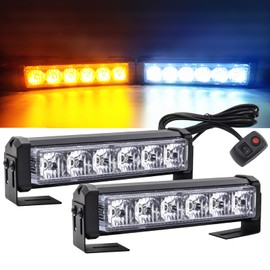 NWpangu 2 In 1 LED Emergency Strobe Light Yellow White Dash Strobe Light Warning Light Bar with Switch for Cars, Boats, Trucks, Trailers, Emergency Vehicles.
