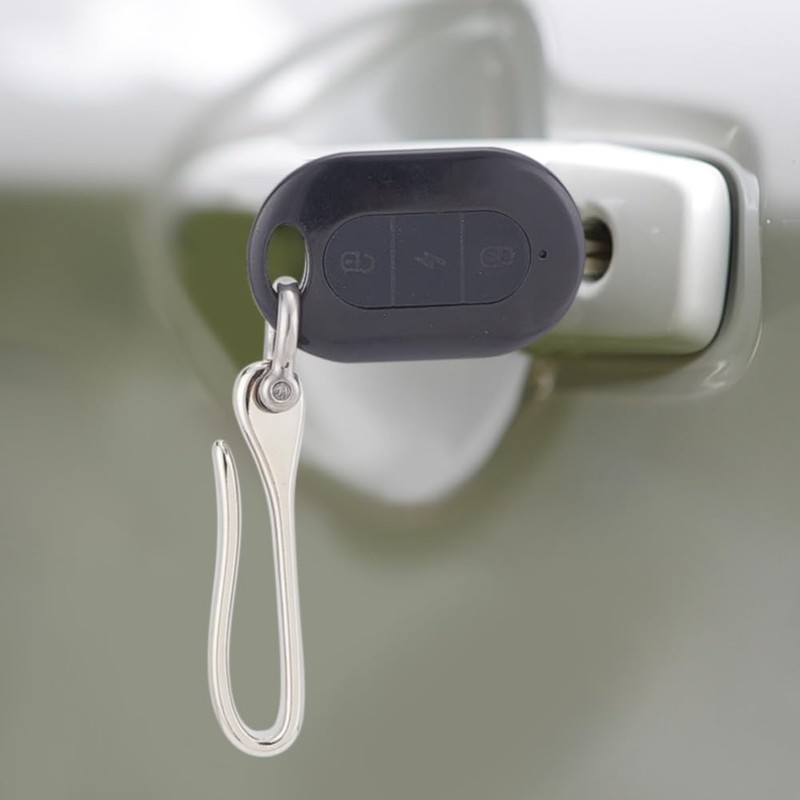 [PH PandaHall] Fish Hook Key Chain Brass Key Ring Platinum