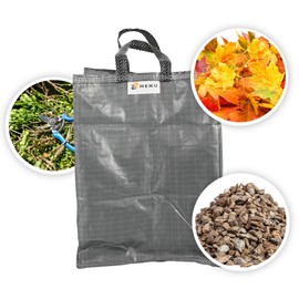 HEKU Garden Waste Sacks Pack of 3 120 Litres – Leaf Bag, Garden Sack, Green Cut Bag, Reusable Garden Rubbish Bag, Stable, for Garden Waste, Household and Construction Rubble
