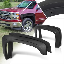 [Front+Rear] 4Pcs Factory Style Wheel Fender Flares Compatible with 07-13 Silverado 1500/07-14 Silverado 2500HD 3500HD