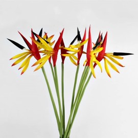 8 Pack 21-1/2 Inch Artificial Flowers Bird of Paradise,Green Plant for Home Garden Decoration Office Verandah Wedding Decorations (Yellow)