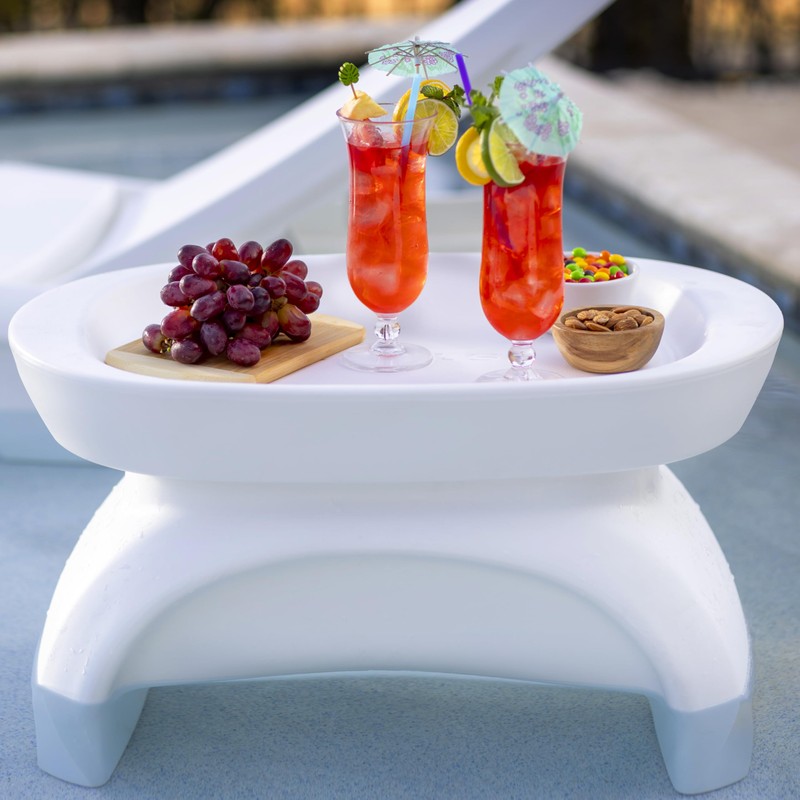 Step2 Vero Side Table with Serving Tray, Outdoor/Indoor Waterproof Patio