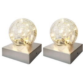 2PK Solar Post Cap Lights - Waterproof Outdoor Caps for Deck, Fence, Patio, LED Garden Decorative Lighting for Wooden or Vinyl Posts - Warm White