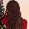6PCS Red Bow Barrettes for Women and Girls,Acetate Bowknot Pins,