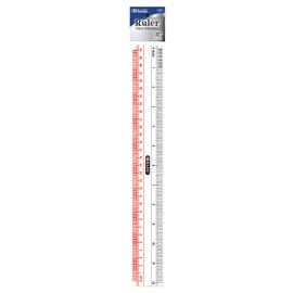 BAZIC Plastic Clear Ruler 12" (30cm), Inches Centimeter Metric Measuring Drafting Rulers, for Students School Supplies, 24-Pack