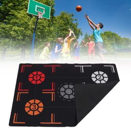 Basketball Training Mat, Basketball Footstep Mat Black Mute 2mm Thick for Gym