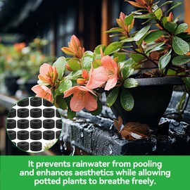 zorvixal 24 Pieces Rubber Spacer Kit, Thick Rubber Discs, Rubber Washers, Gumm Spacers, Pot Feet for Flower Pot and Furniture Feet to Avoid Scratches on the Floor (Black)