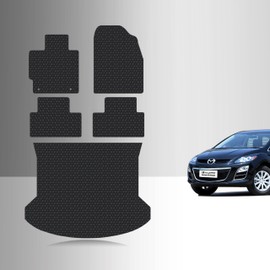 TOUGHPRO Full Set Floor + Cargo Mats Accessories Set for Mazda CX-7 All Weather Heavy Duty (Made in USA) Black Rubber 2007 2008 2009 2010 2011 2012