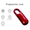 Smart Fingerprint Padlock Biometric Red for Luggage Suitcase Locker Waterproof