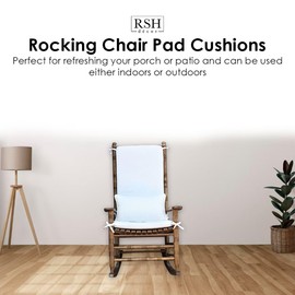 RSH Décor Indoor Outdoor Tufted Rocker Rocking Chair Pad Cushions, Choose Size and Color, (Standard, Black & White Stripe)