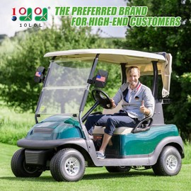 10L0L Golf Cart No Drilling Side Mirrors- 180 Degree Rotation & Foldable-HD Shatterproof Glass Golf Cart Side Mirrors for Yamaha,Club Car,EZGO,Universal