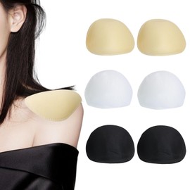 3 Pairs Foam Shoulder Pads, Sewing Shoulder Pads for Women, Shoulder Pads for Sewing, Versatile Shoulder Pads for Blazers, Coats and Clothes, Black, Nude and White