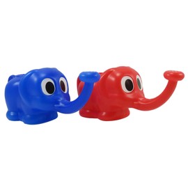 Daiso Elephant Watering Can 8 1/2 x 3 1/4 Blue and Red (Set of 2)