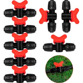 8pc 1/2 inch Irrigation Fittings Anti-Drop Drip Irrigation Valve,Lock Barbed Switch Valve For (1/2" ID x0.6-0.63" OD) Drip Tubing Anti-Drop Drip Irrigation Fittings