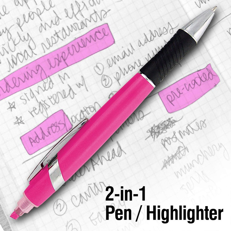 Highlighter with Ballpoint Pen Combo, Comes in an array of