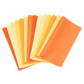 PATIKIL Cotton Fabric Bundles, 14 Pcs 8 x 8 Inch Fat Quarter Solid Color Precut Fabric Squares for Sewing Patchwork Quilting DIY Crafts, Orange