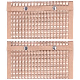 2PCS BBQ Grill Mesh Bag High Temperature Resistant Barbecue Bag for Kitchen 14x24CM