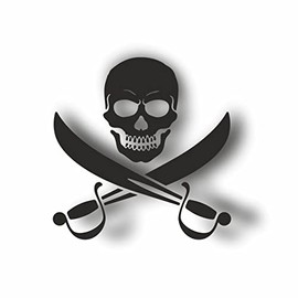 AMA SHOP PRESPACED SKULL STICKER BLACK PVC for Decal Wall Mural Car Motorcycle Helmet Camper