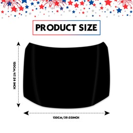 All Black Fabric 4X5Ft Hood Cover for Car Hood Cover, for Celebrations Vehicles Decorate Accessories Fits Coupe Saloon SUV Pickup Trucks